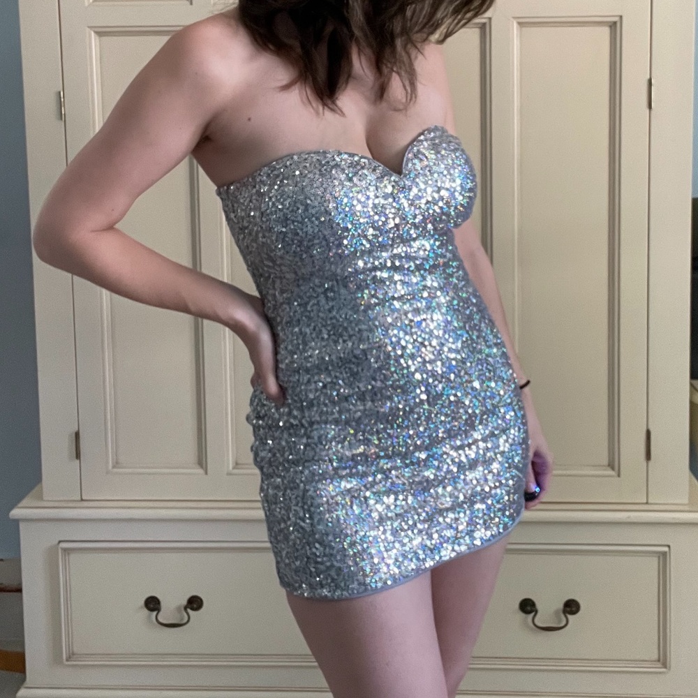 Fredericks of Hollywood Sweetheart Sequin Mini Dress XS